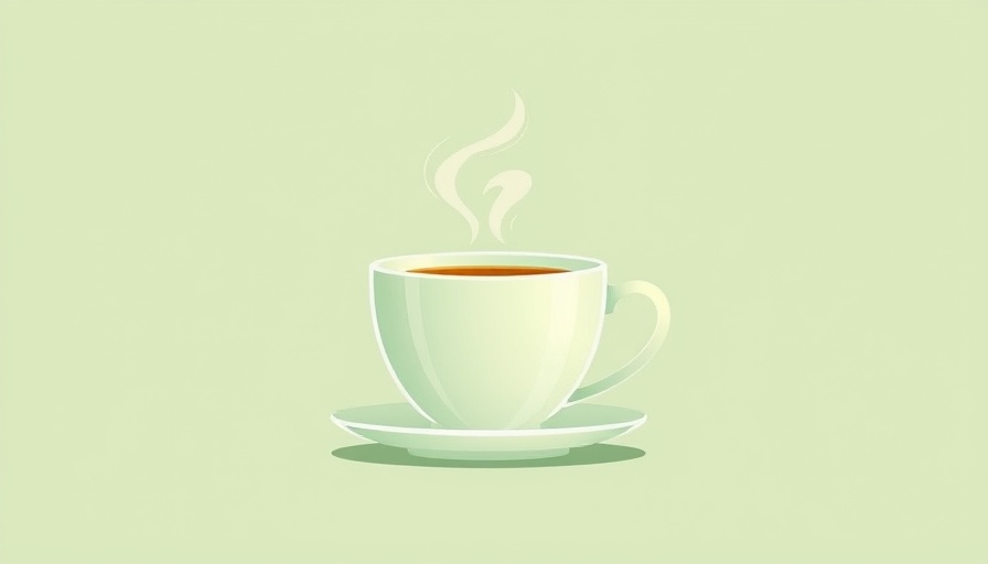 Minimalistic tea cup illustration on a pastel green background related to Tea app data breach.