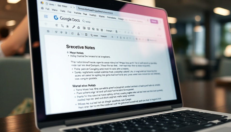 Google Docs meeting notes displayed on laptop screen