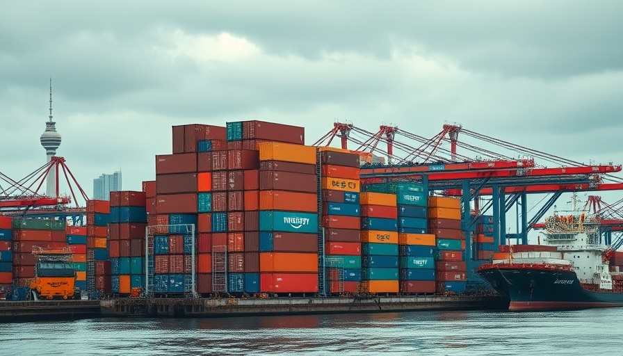 Shipping port in EU city symbolizes independence.