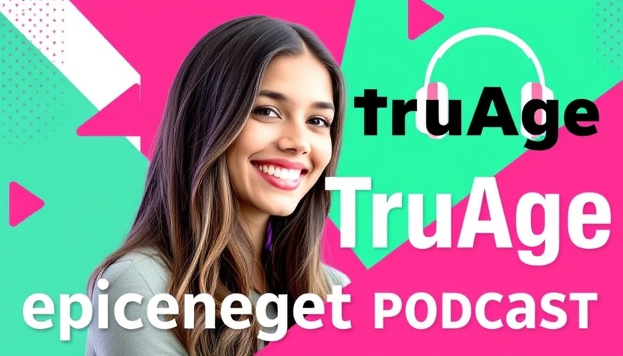 TruAge epigenetic testing promotional graphic with smiling woman.