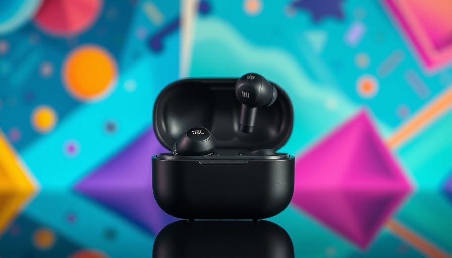 JBL SoundGear Sense Earbuds Sale - sleek earbuds in abstract setting.