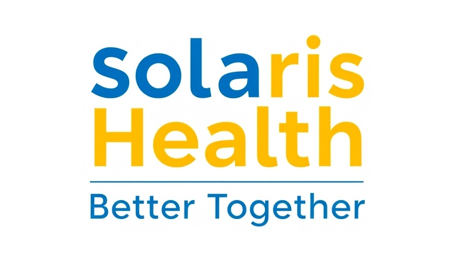 Solaris Health logo and slogan on white background.