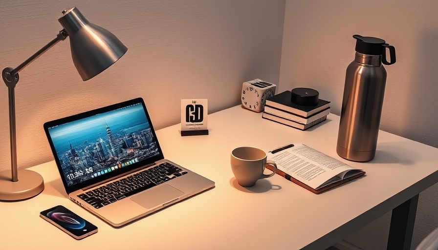 Modern study desk setup with laptop and tablet for accountability app.