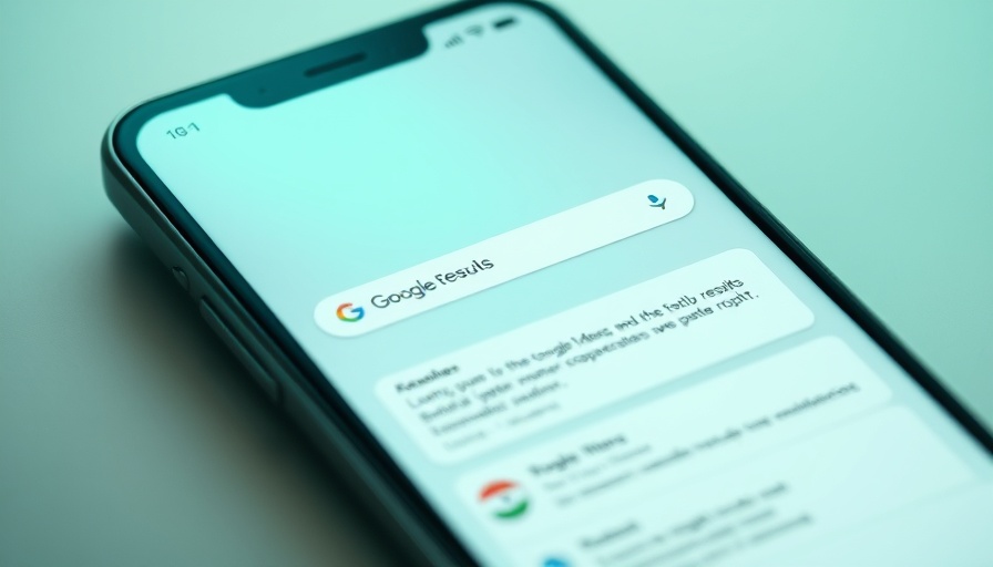 Futuristic Google AI search interface on a smartphone screen.