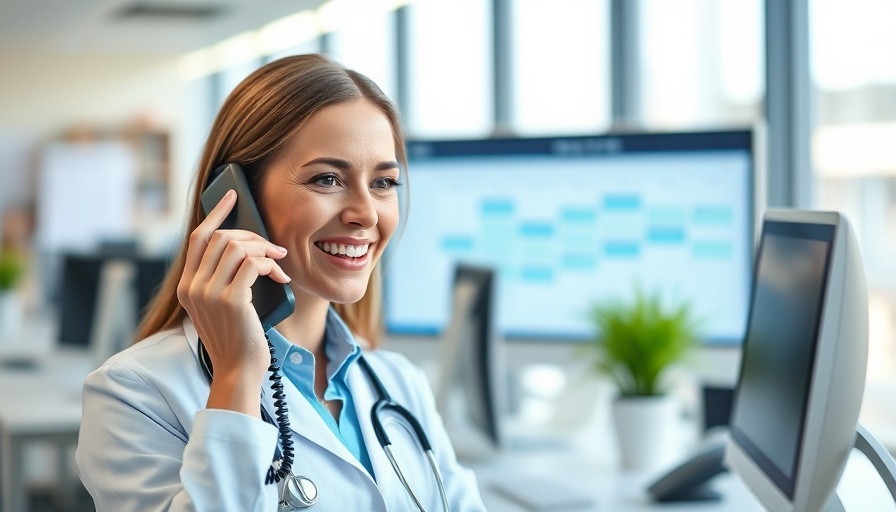 Female doctor using phone for patient reactivation strategies