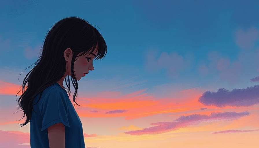 Solitary young woman under a moonlit sky, finding her voice.