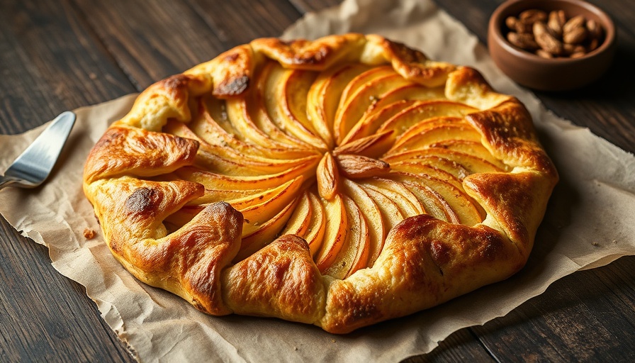 Apple galette with sourdough crust artfully sliced