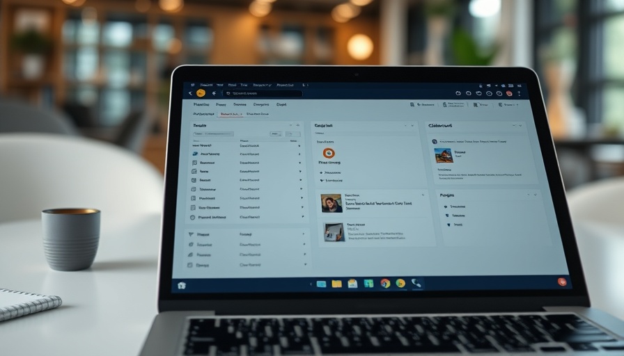 Laptop screen showing Windows productivity tools in use.