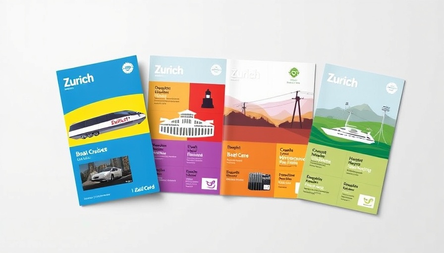 Modern design of Zürich Card’s flexible visual identity brochure.