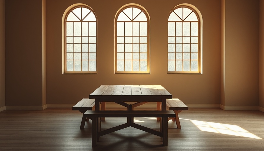 Minimalist wooden table and bench in ergonomic workspace design in Mumbai.