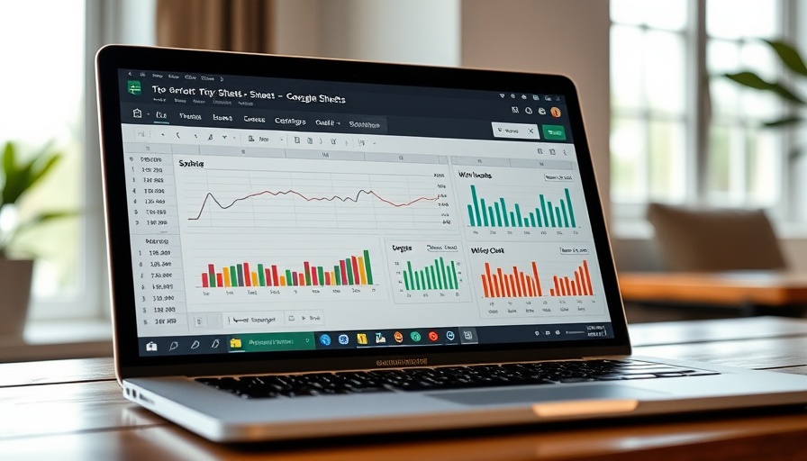Google Sheets Sparklines on laptop screen with charts.