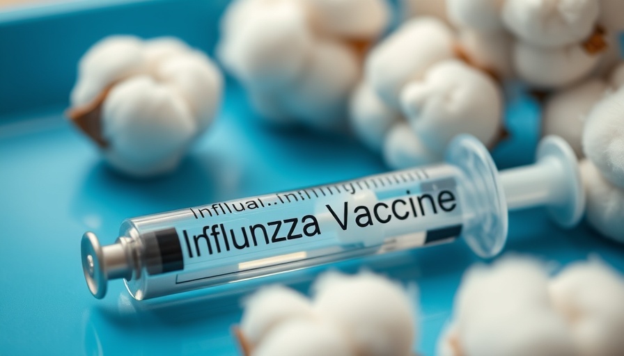 Flu vaccine syringe on a tray highlighting pediatric flu vaccination rates.