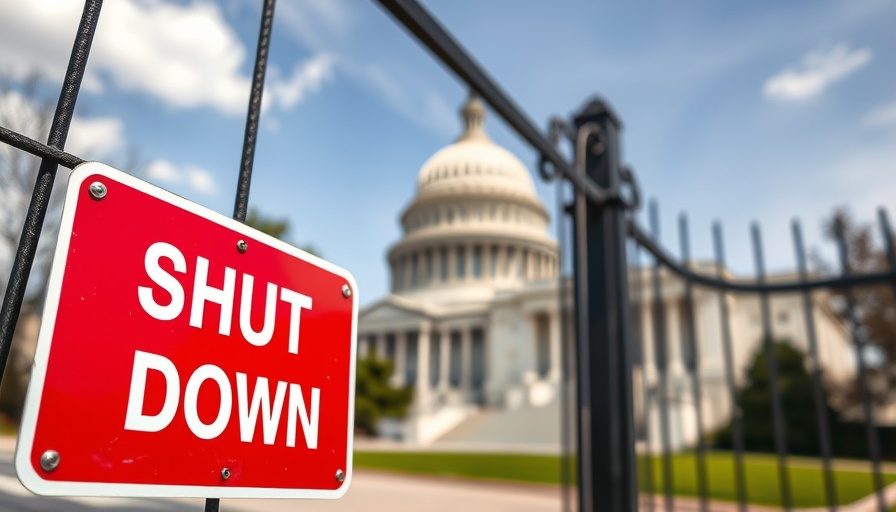 IRS operations affected by government shutdown, highlighted by sign at Capitol.