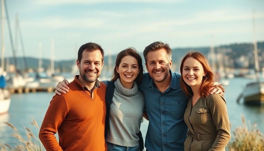 Family by the marina enjoying the day, symbolizing life lessons from being single before engagement.