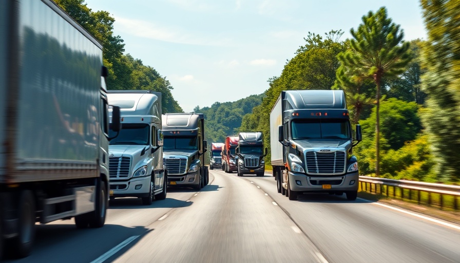 Semi trucks on highway, symbolizing trucking company bankruptcy risks.