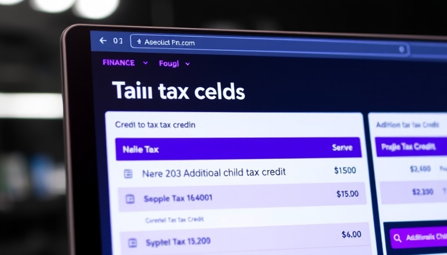 Tax software interface displaying additional child tax credit 2025 option