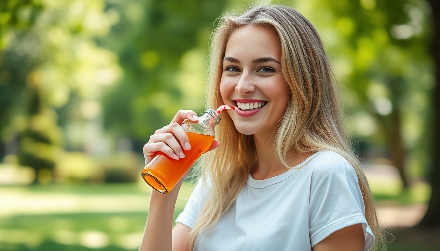 Young woman enjoying a soda in a park, investing in relaxing moments.