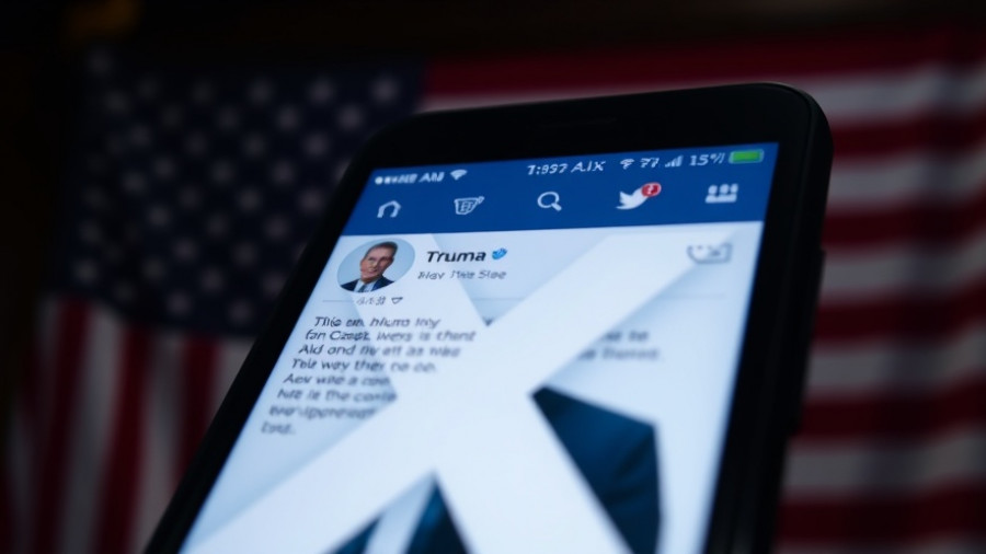 X symbol on smartphone with blurred background of social media profile.