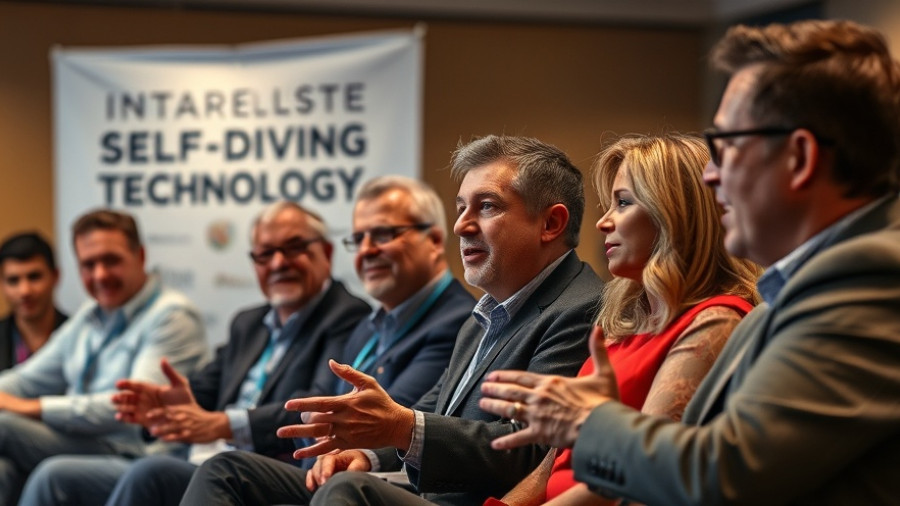 Experts passionately debating self-driving technology at a forum.
