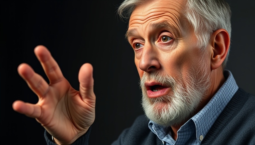 Intense older man gesturing during speech on COVID-19 lab leak.