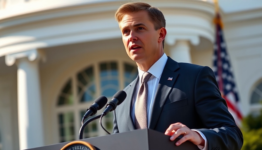 Confident man speaking at podium with Federal Reserve context.