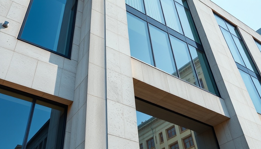 CFPB headquarters modern facade reflecting the clear sky.