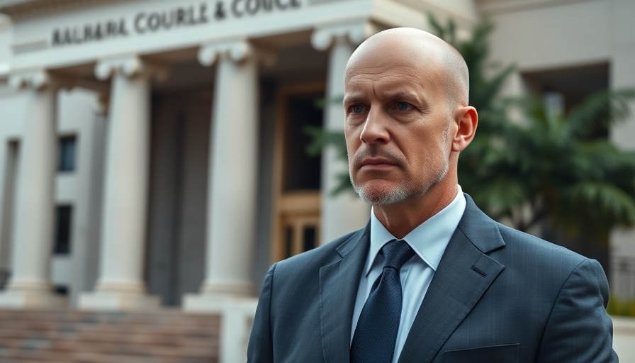 Bald man in suit near courthouse, Eric Adams case dismissal