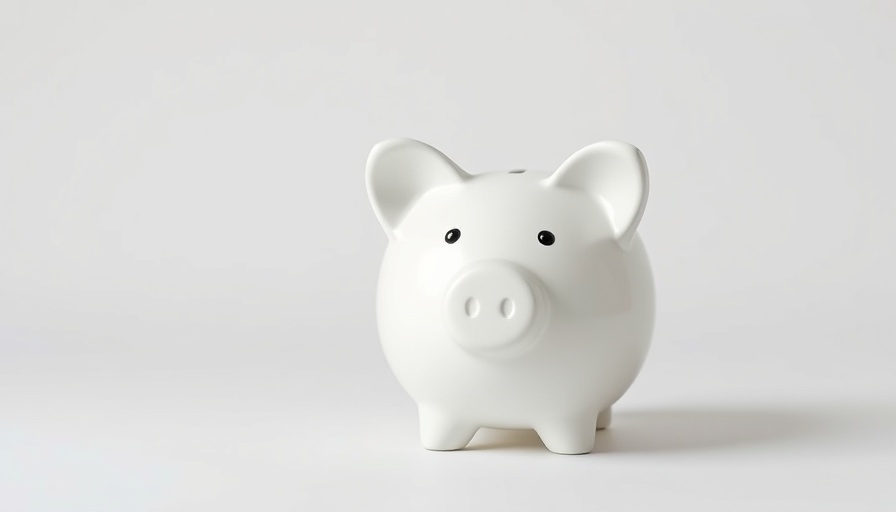 Minimalistic piggy bank with '401K' text, simple background