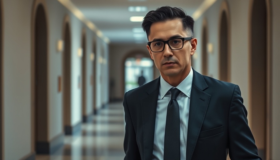 Palantir stock drop Pentagon budget cuts impacts businessman in hallway.