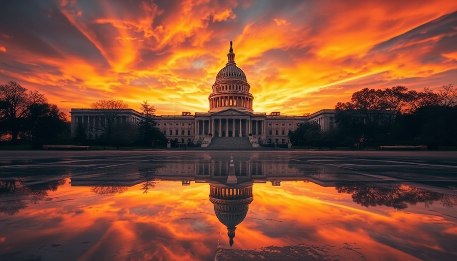US Capitol Building at sunset, reflecting on marble, tax reform debate 2025.