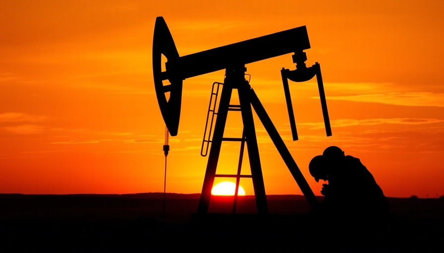 Silhouette of an oil pumpjack at sunset highlighting oil prices.