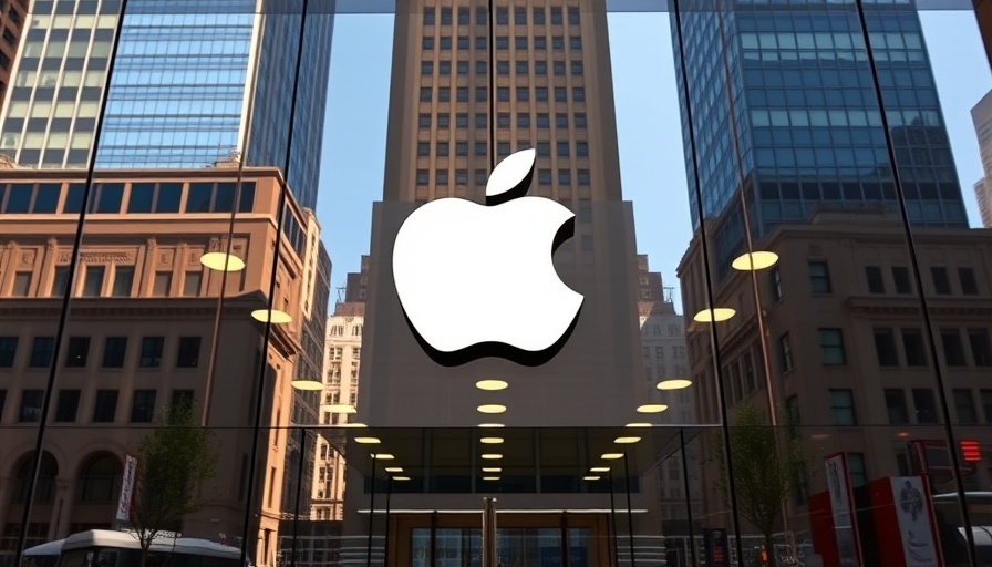 Apple US investment: Modern Apple store facade reflecting city skyline