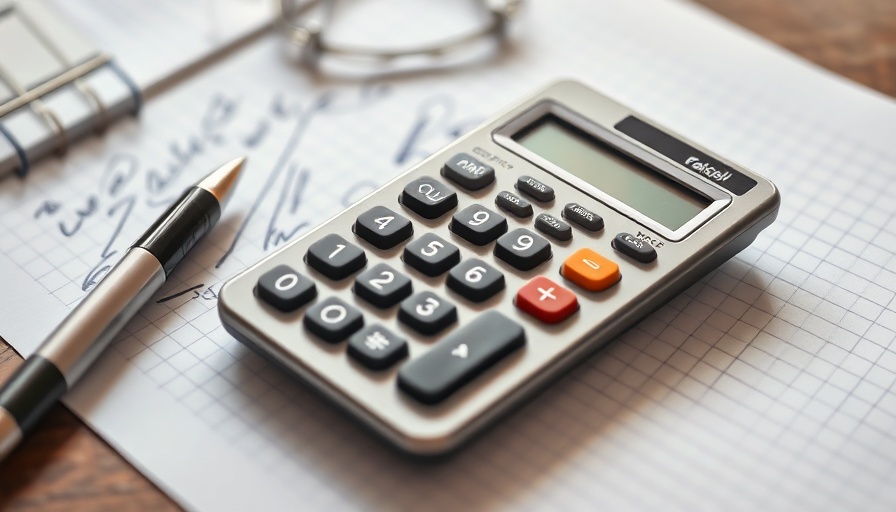 Calculator and pen on graph paper, tax setting, H&R Block vs. TurboTax 2025.