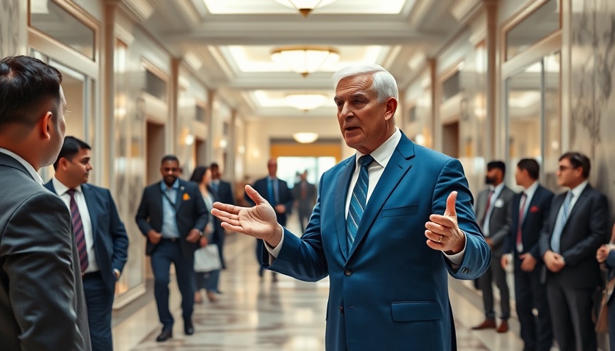Confident man discussing Pentagon lawyer firings in a hallway.