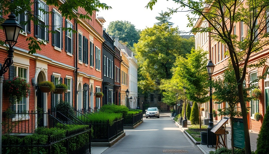 Historic row houses in leafy DC street - DC housing market.
