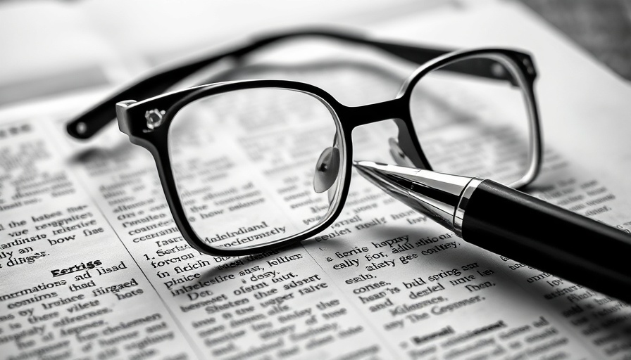 Reading glasses and pen on newspaper, highlighting tax-related text.
