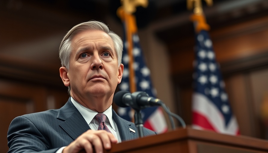 Two men in suits at a podium discussing taxes