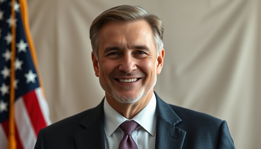 Mature man in suit with US flag background, Trump administration ethics watchdog.