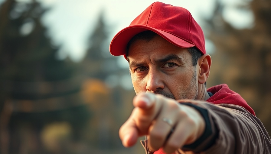 Man in red cap pointing outdoors related to Trump Organization lawsuit Capital One.
