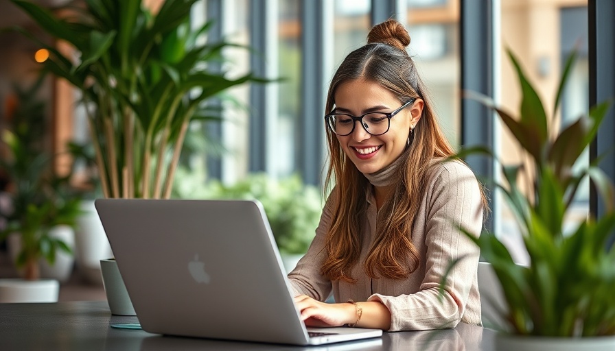 Young woman working on laptop discussing business tax extension