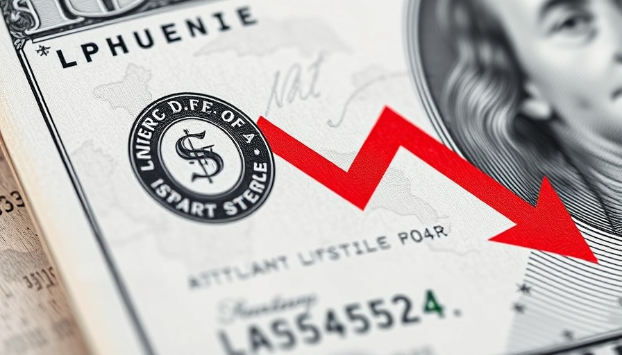 Illustration of financial decline with dollar and arrow.