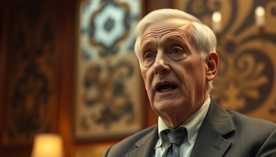 Elderly man speaking in formal setting about reciprocal tariffs flexibility.