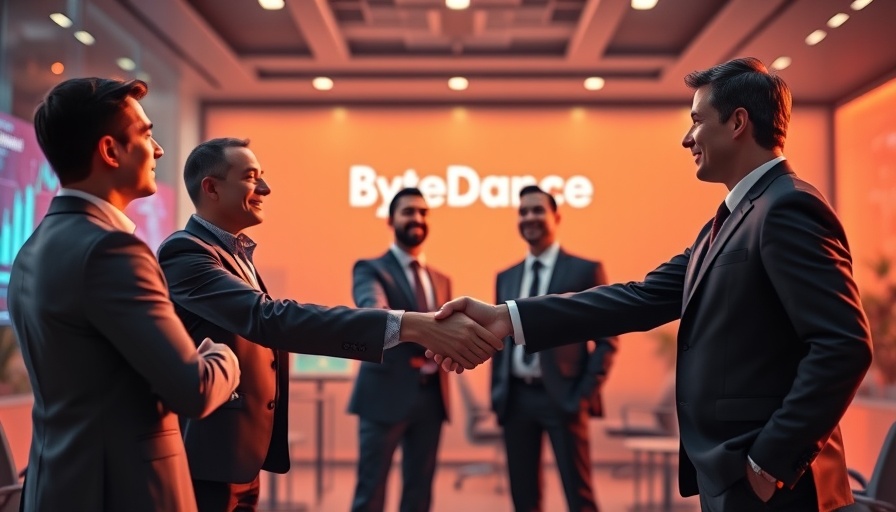 Abstract art of ByteDance investors discussing TikTok U.S. deal.