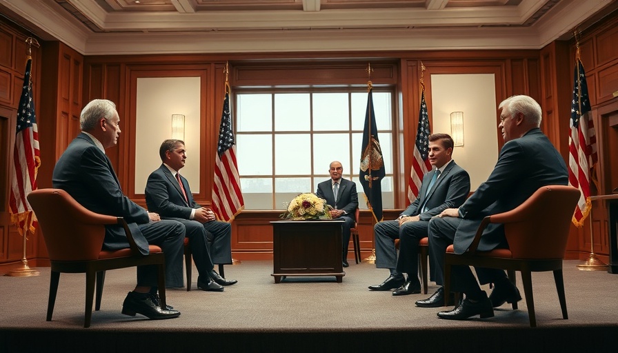 Elon Musk DOGE leadership interview in formal studio setting.