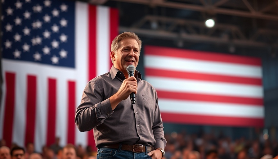Speaker with American flag backdrop at event, Wisconsin Supreme Court election results.