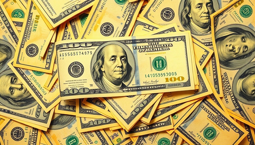Yellow-tinted hundred-dollar bills related to major tax debates.