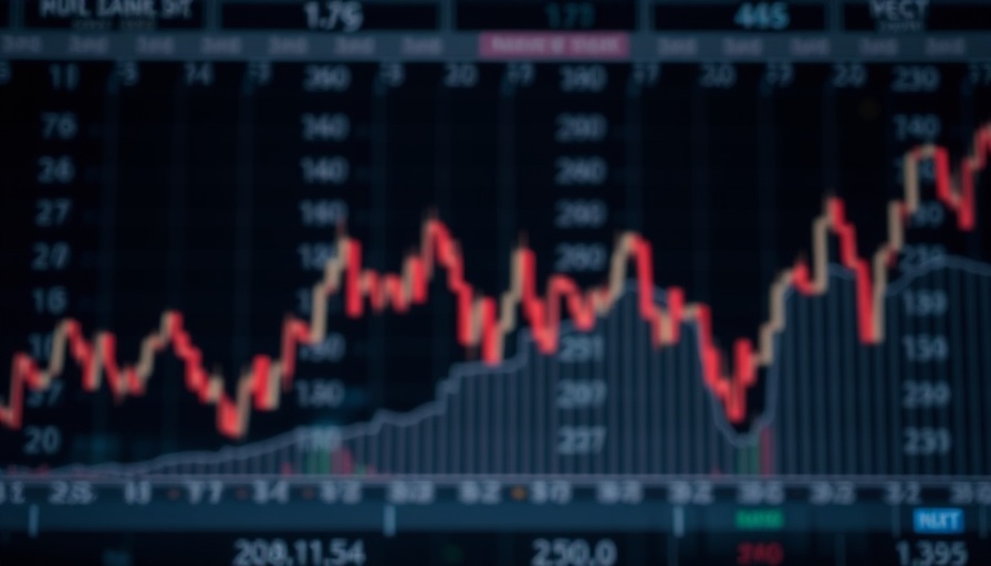 Abstract image of market uncertainty with fluctuating graph lines.
