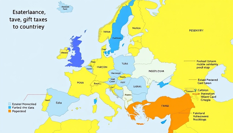 European map showing inheritance estate and gift taxes status, 2024.