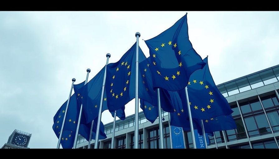European Union flags symbolizing retaliatory tariffs on U.S. imports