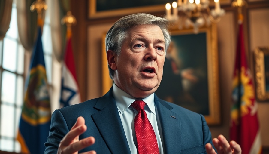 Middle-aged man discussing tech tariff exemptions in an ornate office.